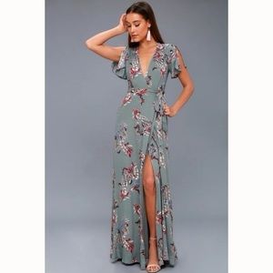 Lulus floral wrap maxi